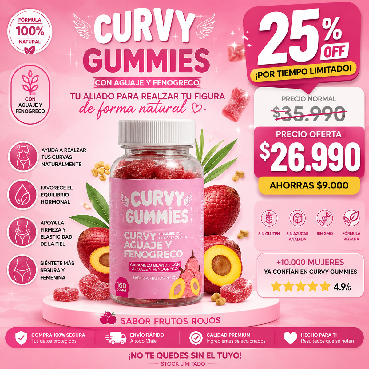 Curvy Gummies: Suplemento en Gomitas para Moldear y Realzar tu Figura